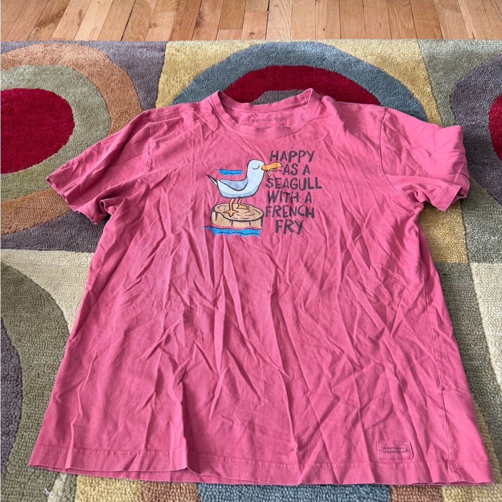 Life is Good Crusher Tee Shirt Seagull French Fries Preppy Men’s Size Large